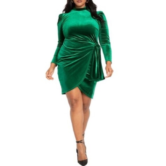 Eloquii Dresses & Skirts - ELOQUIi Plus Sz Velvet Wrap Mini Dress Sz 18
